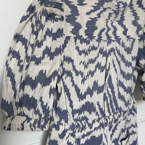 SAYLOR RAFAELA DENIM SHORTS ROMPER Blue Zebra Print Womens Size Small - Picture 11 of 13